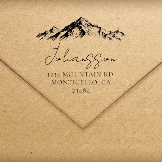 Rocky Mountains Elegant Retouradres Rubberstempel