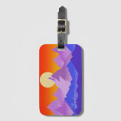 Rocky Mountains Golden Hour Sun Art Bagagelabel (Voorkant (verticaal))