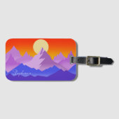 Rocky Mountains Golden Hour Sun Art Bagagelabel (Voorkant (horizontaal))