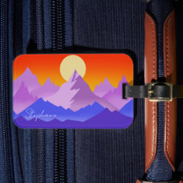 Rocky Mountains Gulden Uur Zon Kunst Bagagelabel