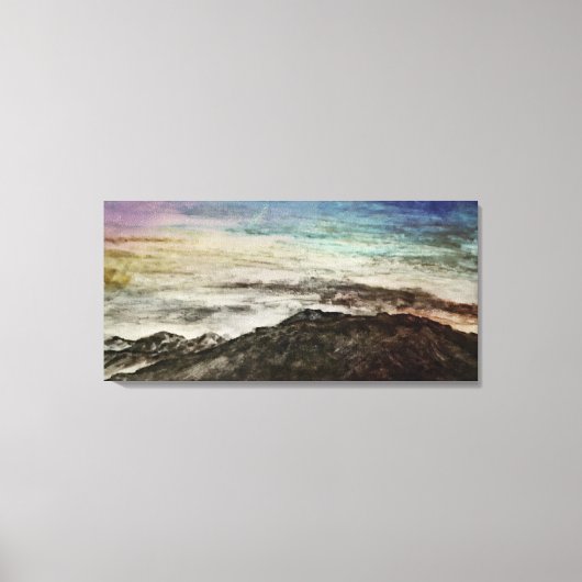 Rocky Mountains Ketens Aurora Landschap Canvas Afdruk (Voorkant)