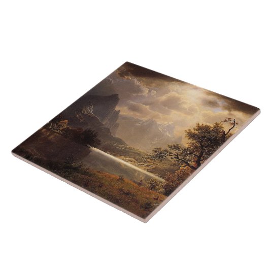 Rocky Mountains Lake Deer Wildlife Ceramic Tile Tegeltje (Zijkant)
