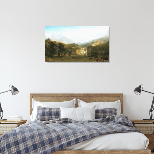 Rocky Mountains, Lander's Peak van Albert Bierstad Canvas Afdruk (Insitu (Slaapkamer))