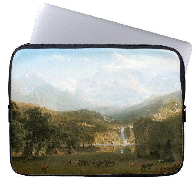 Rocky Mountains, Lander's Peak van Albert Bierstad Laptop Sleeve (Voorkant)