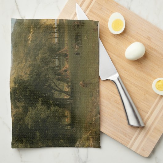 Rocky Mountains, Lander's Peak van Albert Bierstad Theedoek (Quarter Fold)