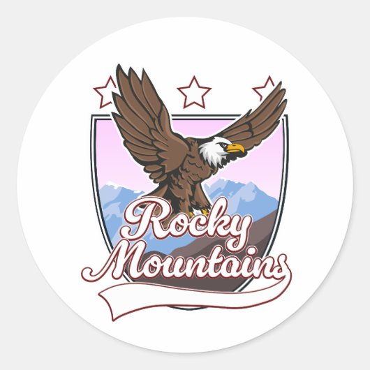 Rocky Mountains logo Ronde Sticker (Voorkant)