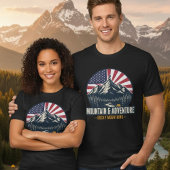Rocky Mountains Patriotic Outdoor Adventure Hiking Tri-Blend Shirt
