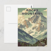 Rocky Mountains Retro Travel Mountain Lodge Briefkaart (Voorkant / Achterkant)
