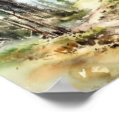 Rocky Mountains schilderen rokerig dennenbos Poster (Hoek)