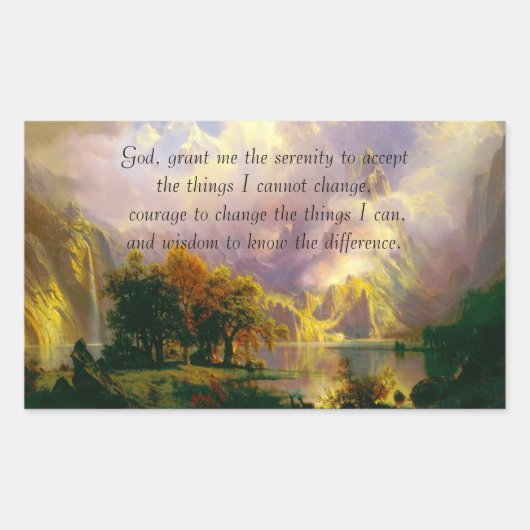 Rocky mountains serenity gebed rechthoekige sticker (Voorkant)
