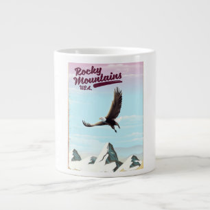 Rocky Mountains USA Vintage reisposter Grote Koffiekop