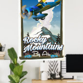 Rocky Mountains vanuit de lucht! Poster (Thuiskantoor)