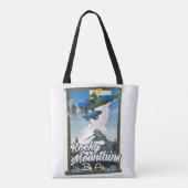 Rocky Mountains vanuit de lucht! Tote Bag (Achterkant)