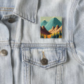 Rocky Mountains Vierkante Button 5,1 Cm (In situ)