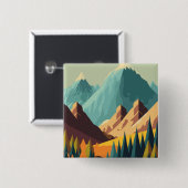 Rocky Mountains Vierkante Button 5,1 Cm (Voorkant /achterkant)
