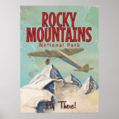 Rocky Mountains vintage Travel poster (Voorkant)