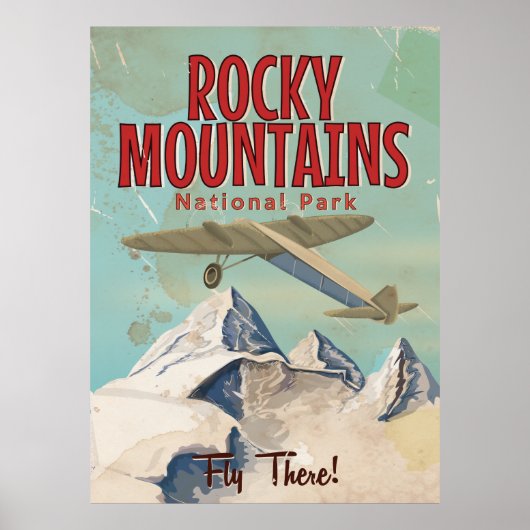 Rocky Mountains vintage Travel poster (Voorkant)