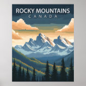 Rocky Mountains – Vintage Travel Poster of Canada (Voorkant)