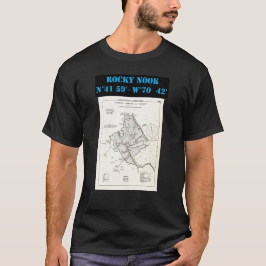 Rocky Nook Map van Bay Kingston Duxbury Plymouth M T-shirt (Voorkant)