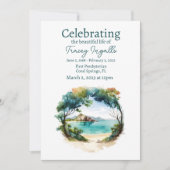 Rocky Ocean Circle begrafenis viering van het leve Kaart (Voorkant)