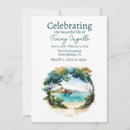 Rocky Ocean Circle begrafenis viering van het leve Kaart