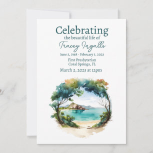 Rocky Ocean Circle begrafenis viering van het leve Kaart