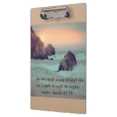 Rocky Ocean Shore en Sunset Bible Verse Clipboard Klembord (Links)