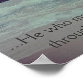 Rocky Ocean Zee Shore met Bijbelverse Poster (Hoek)