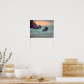 Rocky Ocean Zee Shore met Bijbelverse Poster (Keuken)