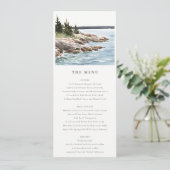 Rocky Pine Mountain Seascape Bruiloft Menu Kaart (Staand voorkant)