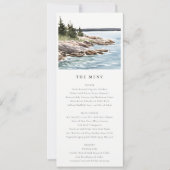 Rocky Pine Mountain Seascape Bruiloft Menu Kaart (Voorkant)