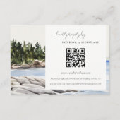 Rocky Pine Mountain Seascape Bruiloft QR Code RSVP Informatiekaartje (Voorkant)