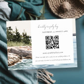 Rocky Pine Mountain Seascape Bruiloft QR Code RSVP Informatiekaartje