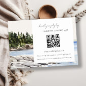 Rocky Pine Mountain Seascape Bruiloft QR Code RSVP Informatiekaartje