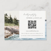 Rocky Pine Mountain Seascape Bruiloft QR Code RSVP Informatiekaartje (Voorkant)