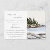 Rocky Pine Mountain Seascape Huwelijksreceptie Informatiekaartje (Voorkant)