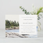 Rocky Pine Mountain Seascape Weekend Party Kaart (Staand voorkant)