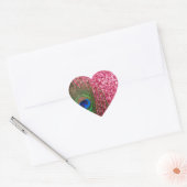 Rocky Pink Peacock Feather Hart Sticker (Envelop)