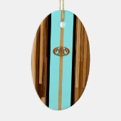 Rocky Point Hawaiian Engineered FauxWood Surfboard Keramisch Ornament (Rechts)