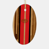 Rocky Point Hawaiian Engineered FauxWood Surfboard Keramisch Ornament (Rechts)