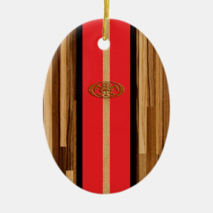 Rocky Point Hawaiian Engineered FauxWood Surfboard Keramisch Ornament