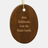 Rocky Point Hawaiian Engineered FauxWood Surfboard Keramisch Ornament (Achterkant)