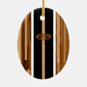 Rocky Point Hawaiian Engineered FauxWood Surfboard Keramisch Ornament