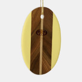 Rocky Point Hawaiian Faux Wood Surfboard Keramisch Ornament (Rechts)