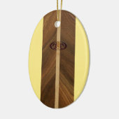 Rocky Point Hawaiian Faux Wood Surfboard Keramisch Ornament (Links)