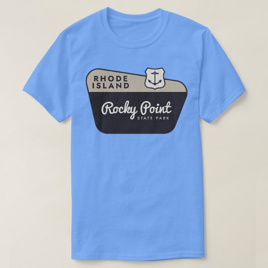 Rocky Point State Park Rhode Island Welkomstbord T-shirt (Design voorkant)