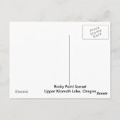 Rocky Point Sunset Briefkaart (Achterkant)