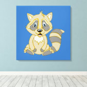 Rocky Raccoon 24 x 24 Canvas Afdruk (Insitu (Houten vloer))