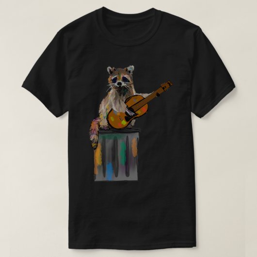 Rocky Raccoon Guitar speelt Raccoon Beatles T-shirt (Design voorkant)