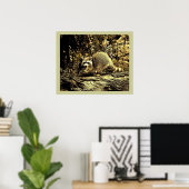 ROCKY RACCOON OP EEN BOOM POSTER (Thuiskantoor)